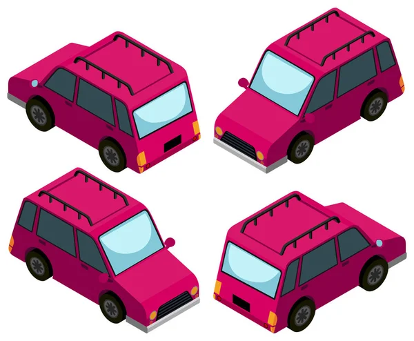 3D-ontwerp voor roze auto 's — Stockvector